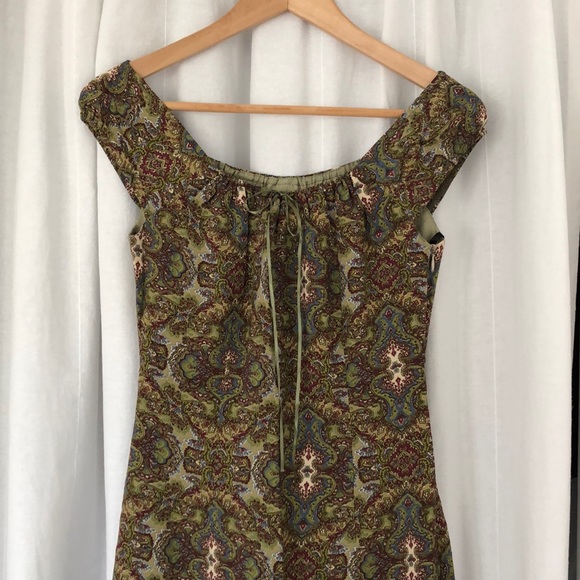 VINTAGE 1990s ABS by Allen Schwartz paisley print dress size 4 - Picture 7 of 16